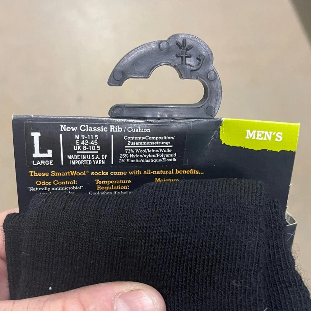 Smartwool Black New Classic Rib Everyday Wool Crew Socks‎